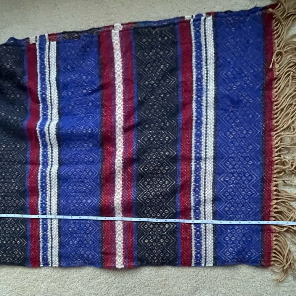 Merona Multicolor Winter Blanket Rectangle Scarf w/ Fringe Edges - 72x26 - EUC